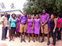 Mr Hotor, Madam Philis, Madam Gifty with prefects on the front line